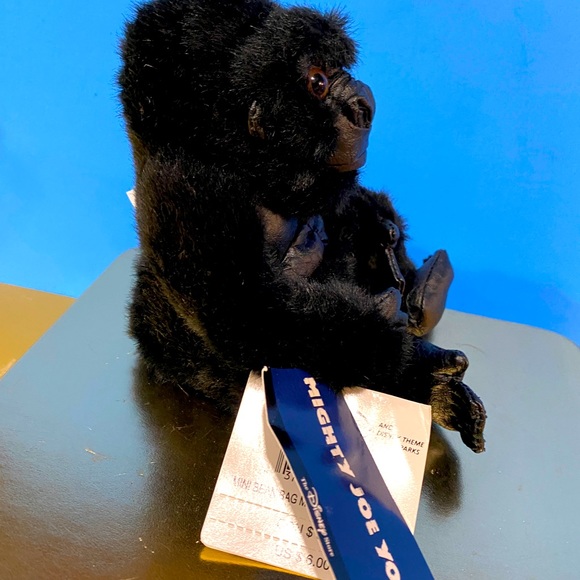 DISNEY STORE NWT VINTAGE 1990s MIGHTY JOE YOUNG BLACK GORILLA BEAN BAG PLUSH - Picture 5 of 9